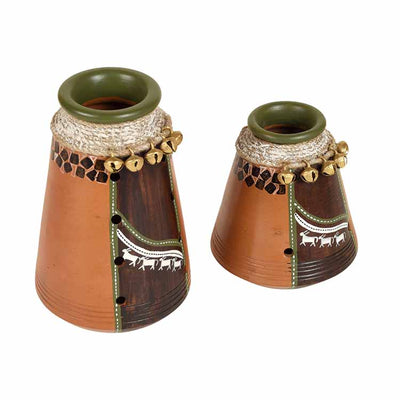 Coco-B Earthen Brown Jute Embellished Pots - Set of 2 - Decor & Living - 3