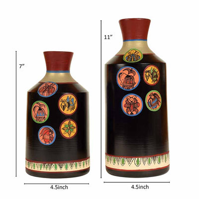 Earthen Vases Handpainted in Madhubani Tattoo Art - Decor & Living - 4