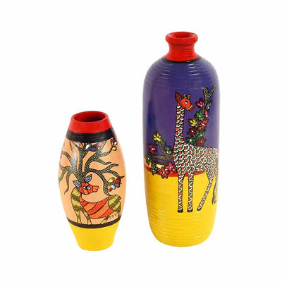 Deer Giraffe Terracotta Vase - Set of 2 - Decor & Living - 2