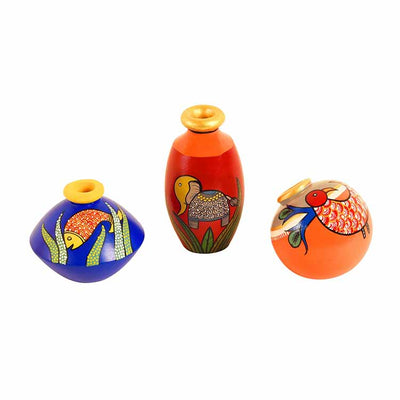 Miniature Animals Terracotta Vase - Set of 3 - Decor & Living - 5