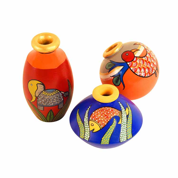 Miniature Animals Terracotta Vase - Set of 3 - Decor & Living - 3