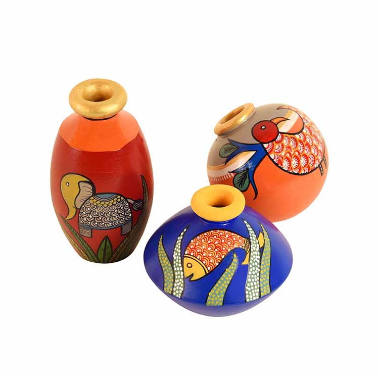 Miniature Animals Terracotta Vase - Set of 3 - Decor & Living - 2