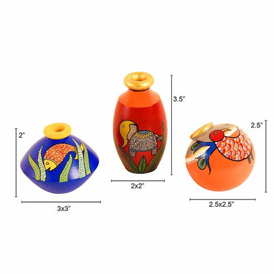 Miniature Animals Terracotta Vase - Set of 3 - Decor & Living - 4