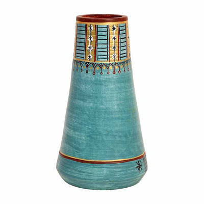 Turquoise Blue Conical Vase (9x5.2") - Decor & Living - 3