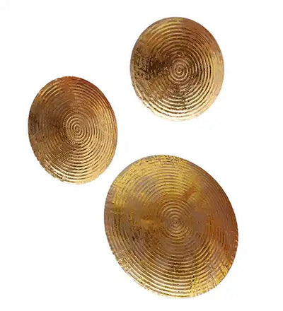 Round Ring Gold Foil Wall Decor Set of 3