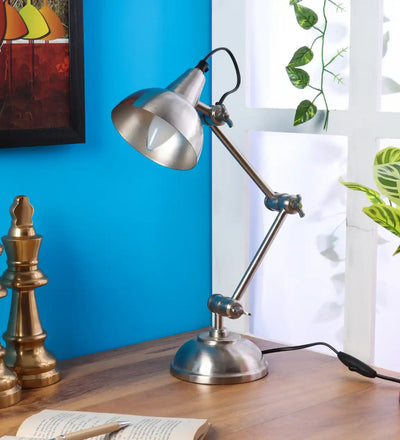 Silver Adjustable Iron Study Lamp-48-825-42-1