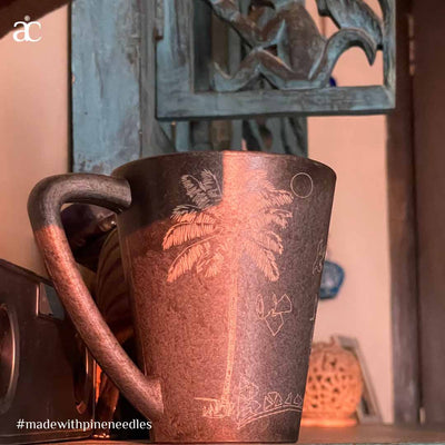 Mug-Stone Black-Gond Art - Date Palm (Set of 2) - Dining & Kitchen - 3