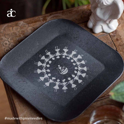 Patio Plate - Stone Black - Mandana Art (Pack of 4) - Dining & Kitchen - 5