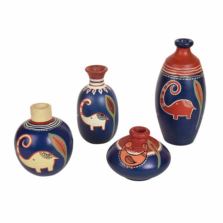 Happy Elephant Vases - Set of 4 in Blue - Decor & Living - 3