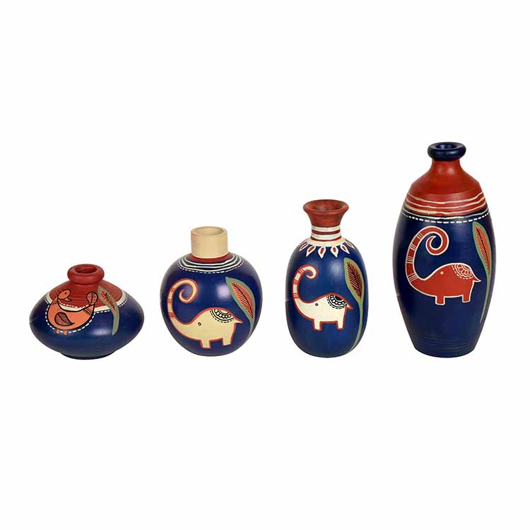 Happy Elephant Vases - Set of 4 in Blue - Decor & Living - 5