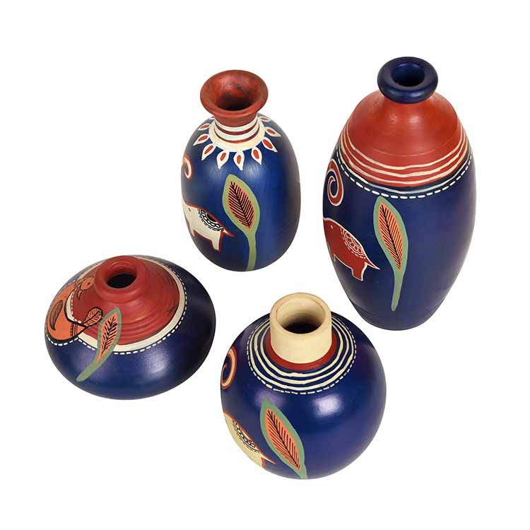 Happy Elephant Vases - Set of 4 in Blue - Decor & Living - 2