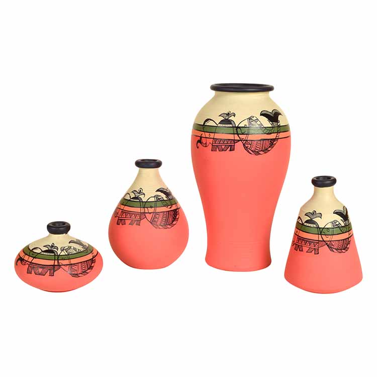 Handpainted Earthen Vases with Madhubani Tattoo Art - Decor & Living - 2