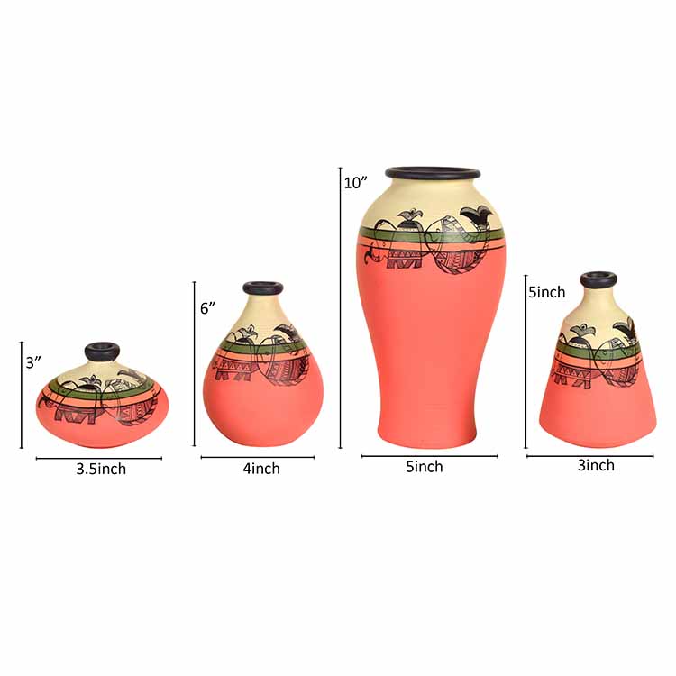 Handpainted Earthen Vases with Madhubani Tattoo Art - Decor & Living - 4