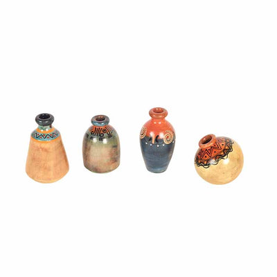 Handcrafted Terracotta Decor Vase Set (Multicolor) - Set of 5 - Decor & Living - 5
