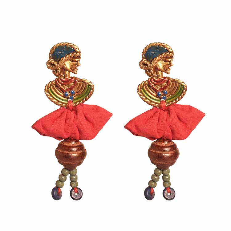 The Dancing Empress Handcrafted Tribal Dhokra Earrings in Multicolours - Fashion & Lifestyle - 4