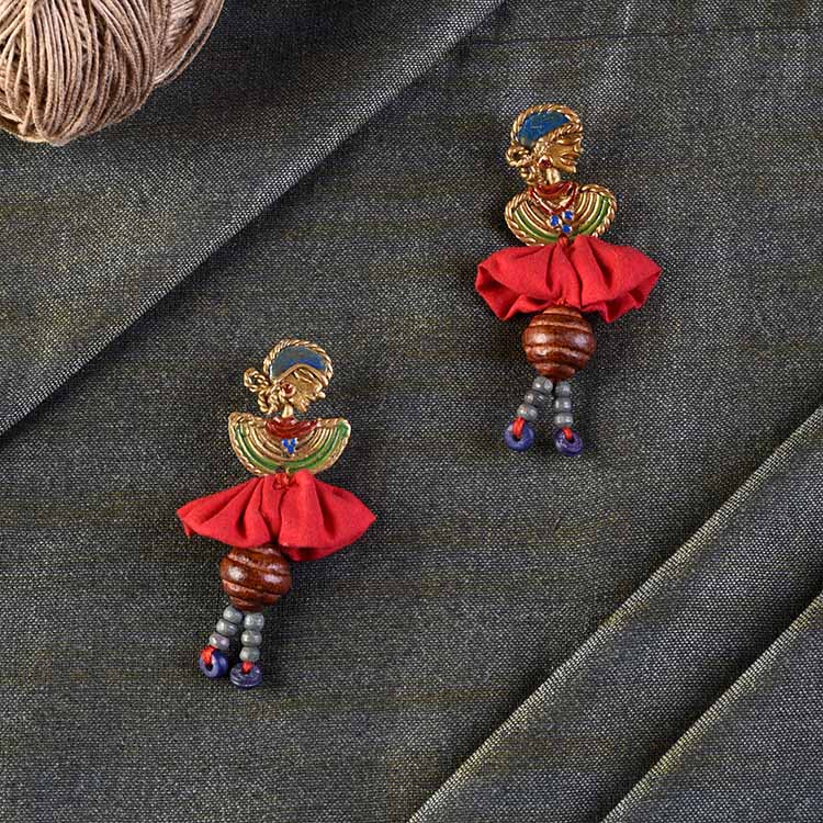 The Dancing Empress Handcrafted Tribal Dhokra Earrings in Multicolours - Fashion & Lifestyle - 1