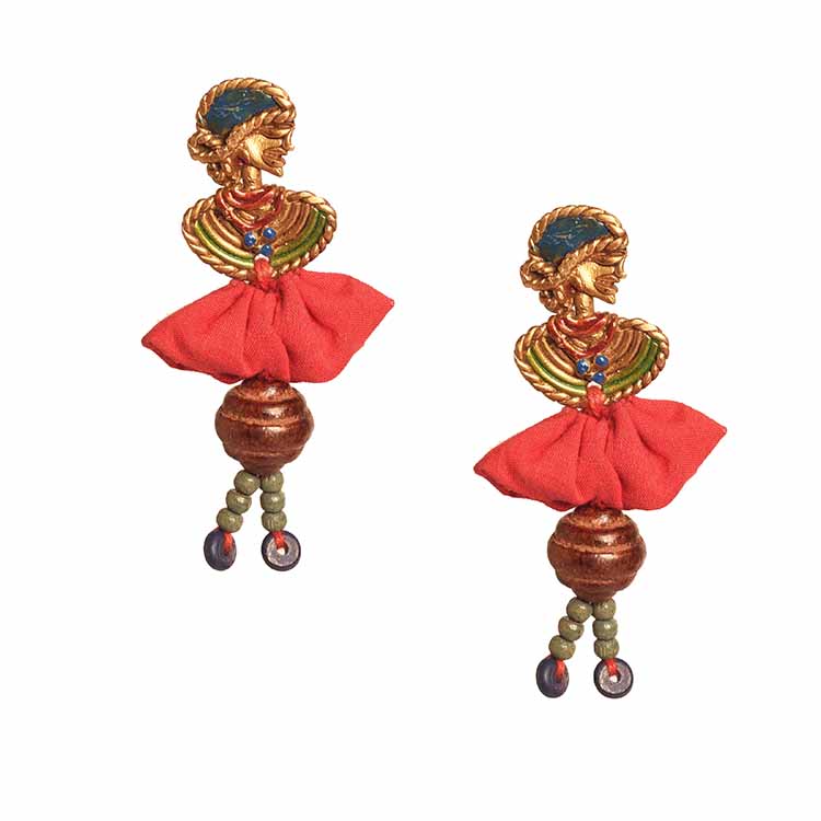 The Dancing Empress Handcrafted Tribal Dhokra Earrings in Multicolours - Fashion & Lifestyle - 3