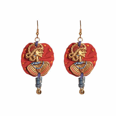 The Royal Empress Handcrafted Tribal Dhokra Round Earrings in Red - Fashion & Lifestyle - 4