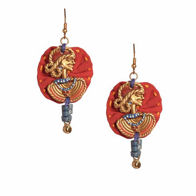 The Royal Empress Handcrafted Tribal Dhokra Round Earrings in Red - Fashion & Lifestyle - 3