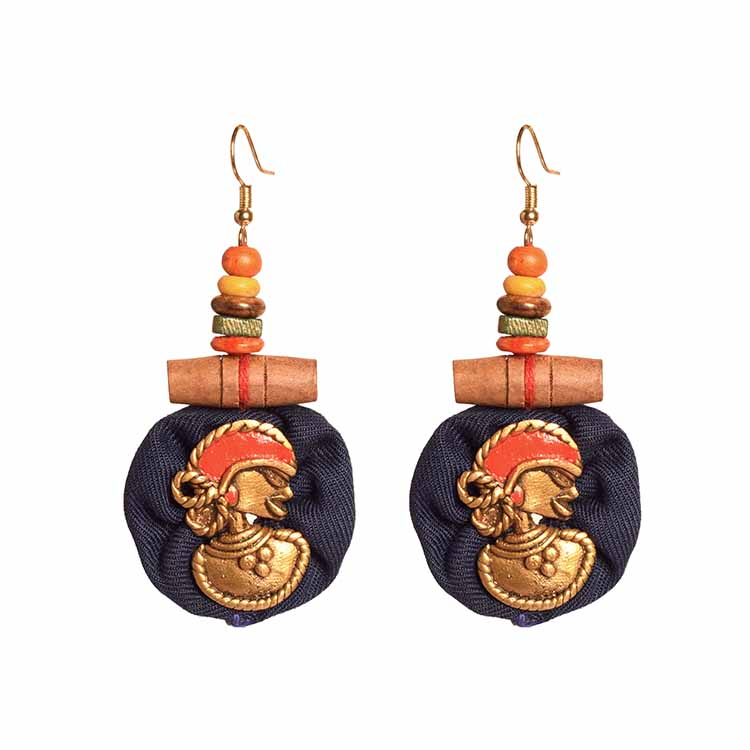 The Royal Empress Handcrafted Tribal Dhokra Round Earrings in Blue - Fashion & Lifestyle - 4