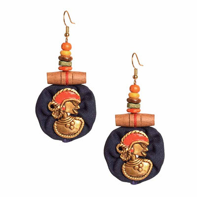 The Royal Empress Handcrafted Tribal Dhokra Round Earrings in Blue - Fashion & Lifestyle - 3