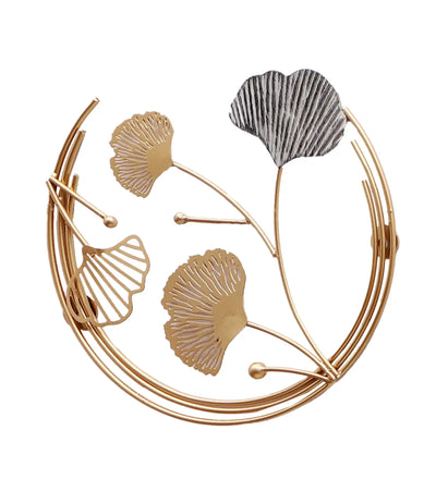Wired Gold & Grey Leaves Wall Decor Set of 2