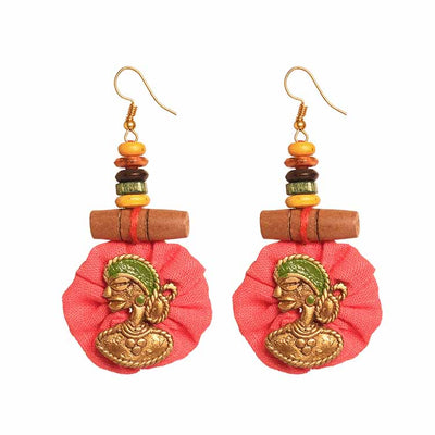 The Royal Empress Handcrafted Tribal Dhokra Round Earrings in Fuscia - Fashion & Lifestyle - 4