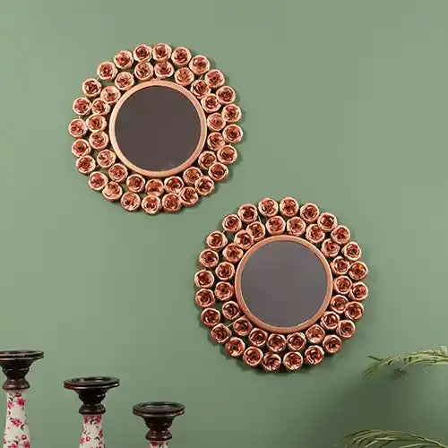 Copper Rose Mirror Set of 2