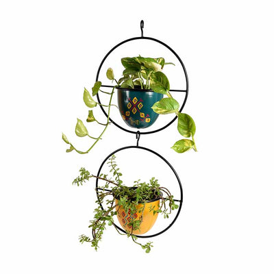 Colourful Hanging Planters - Set of 2 (12x6x27") - Decor & Living - 2