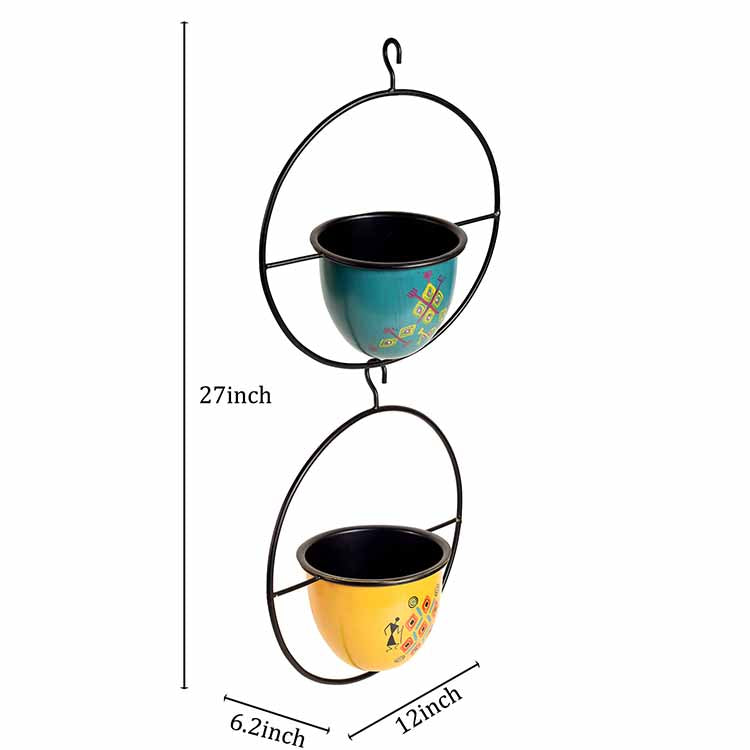 Colourful Hanging Planters - Set of 2 (12x6x27") - Decor & Living - 5