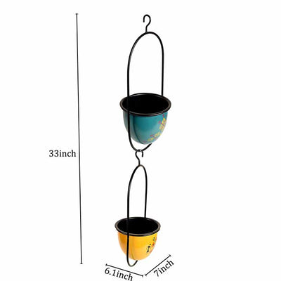 Colourful Hanging Planters - Set of 2 (7x6x33") - Decor & Living - 5
