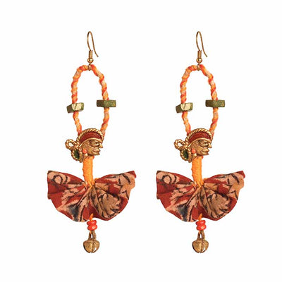 The Empress Handcrafted Tribal Dhokra Earrings in Red Floral Design - Fashion & Lifestyle - 4