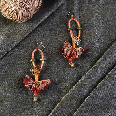 The Empress Handcrafted Tribal Dhokra Earrings in Red Floral Design - Fashion & Lifestyle - 1