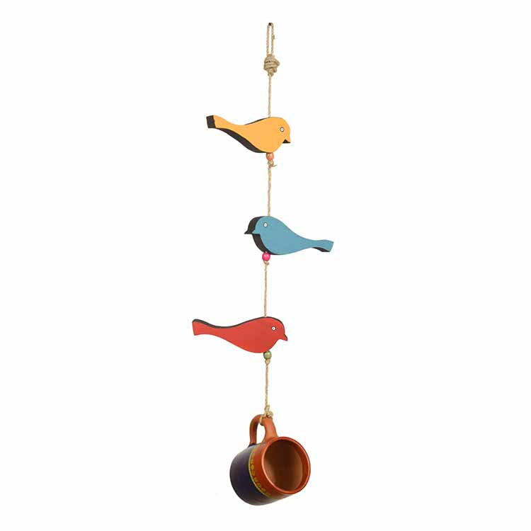 Blue Cup Hanging Bird Feeder with Bird Motifs - Accessories - 5
