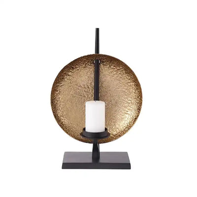 Luminous Disc Candle Holder in Gold and Black Finish 61-979-46-2