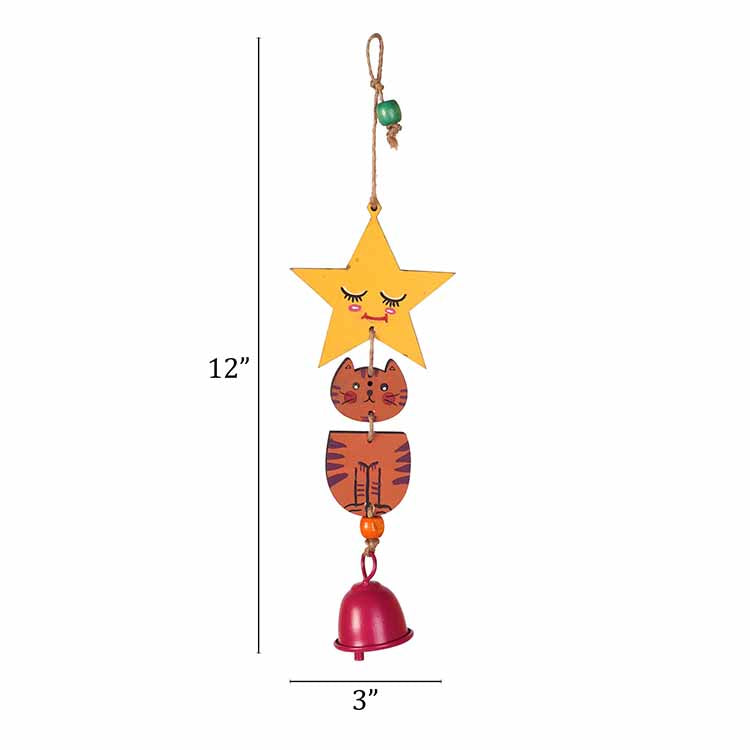 Orange Kitty Wind Chime (12x3") - Accessories - 3