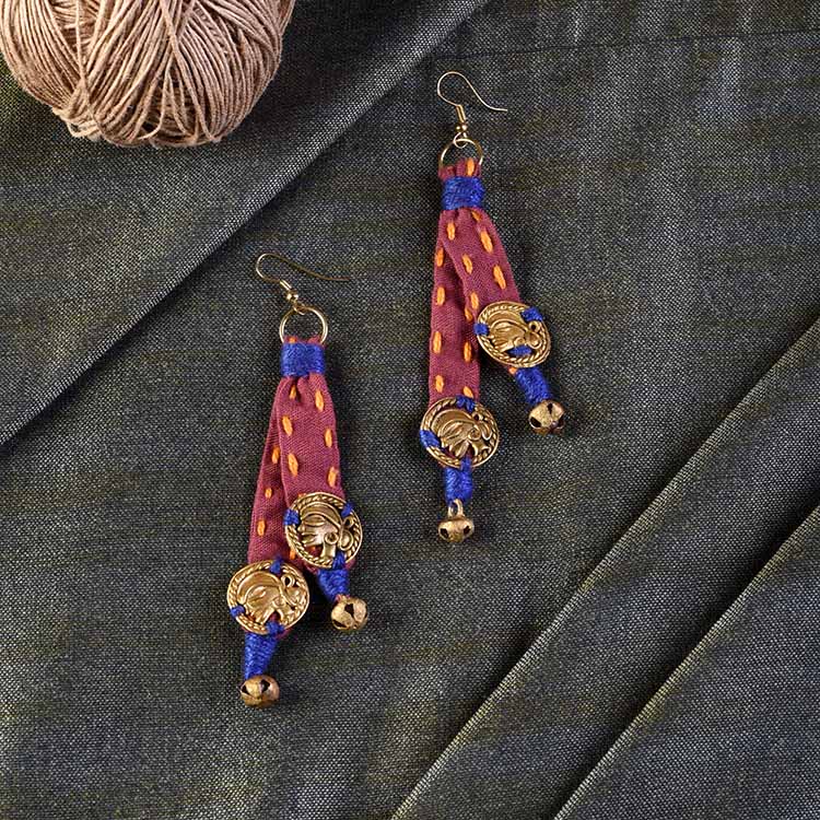 The Tribal Drops Handcrafted Dhokra Earrings in Fabric - Fashion & Lifestyle - 1