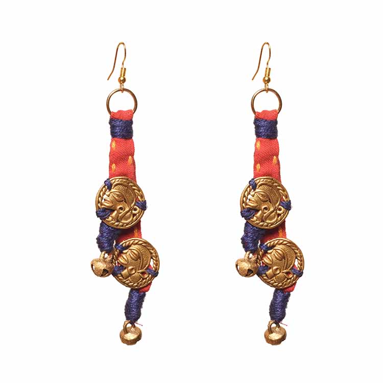 The Tribal Drops Handcrafted Tribal Dhokra Earrings in Fabric - Fashion & Lifestyle - 4