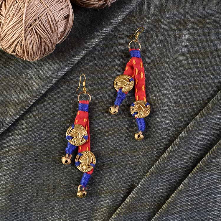 The Tribal Drops Handcrafted Tribal Dhokra Earrings in Fabric - Fashion & Lifestyle - 1