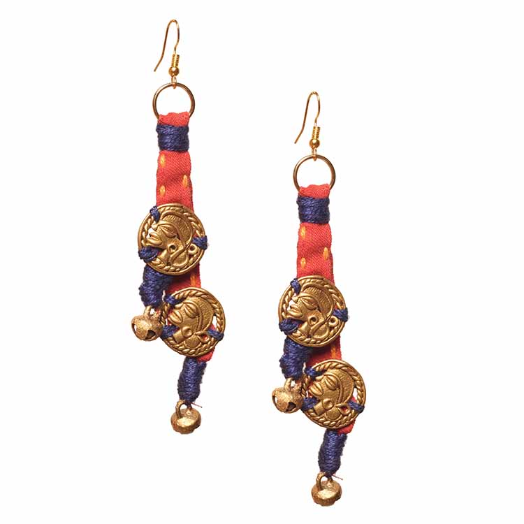 The Tribal Drops Handcrafted Tribal Dhokra Earrings in Fabric - Fashion & Lifestyle - 3