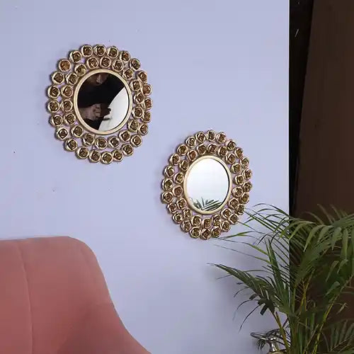 Gold Rose Mirror Set of 2