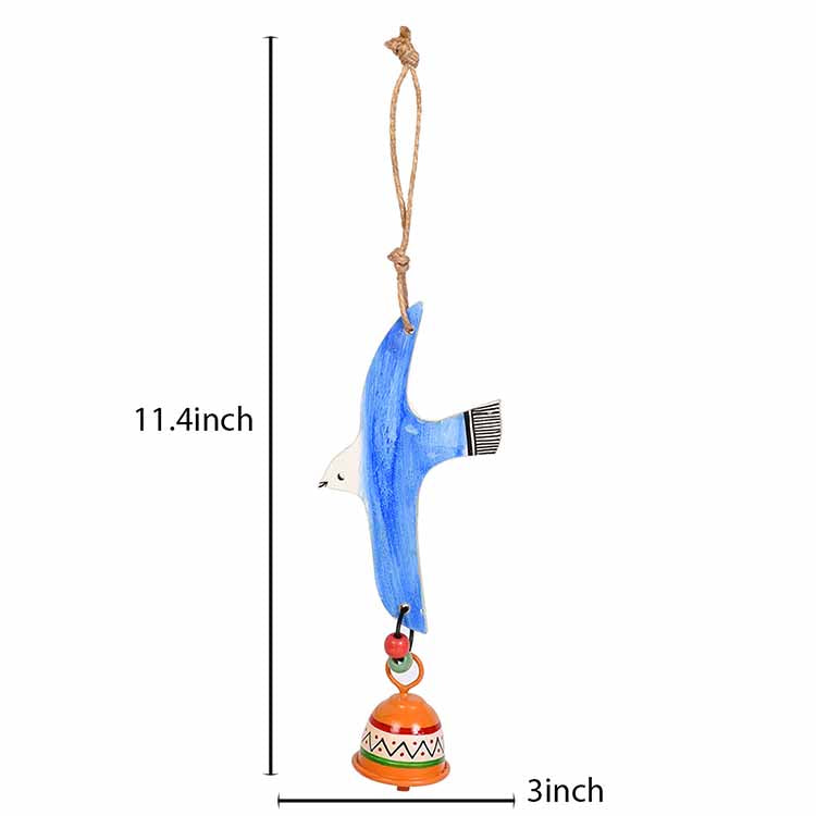 Blue Fly Bird Wind Chimes with Metal Bell for Home Decoration - Accessories - 3