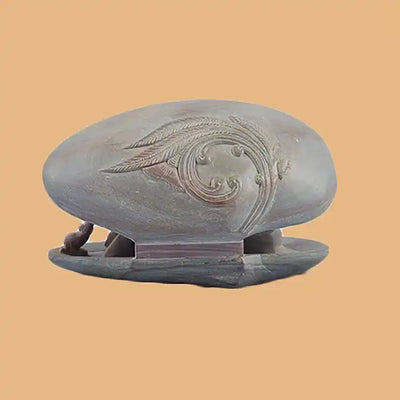 Stone Ganesha in Pearl Shell in Reclining Pose SC-99-90