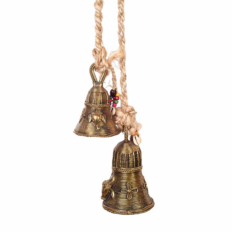 Handcrafted Dhokra Brass Bells with Animal Motifs - Accessories - 3
