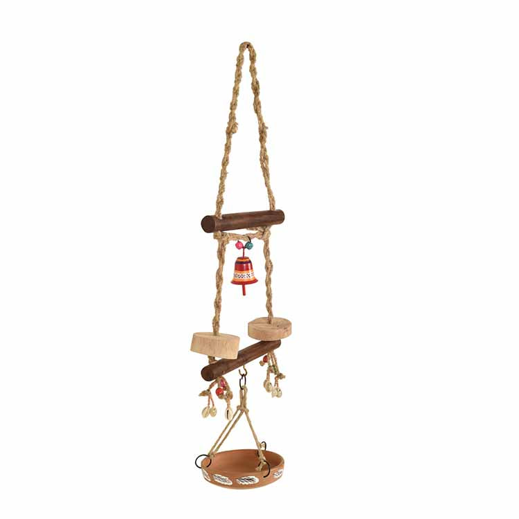 Handcrafted Bird Feeder with Metal Bells (10x5x27") - Accessories - 3