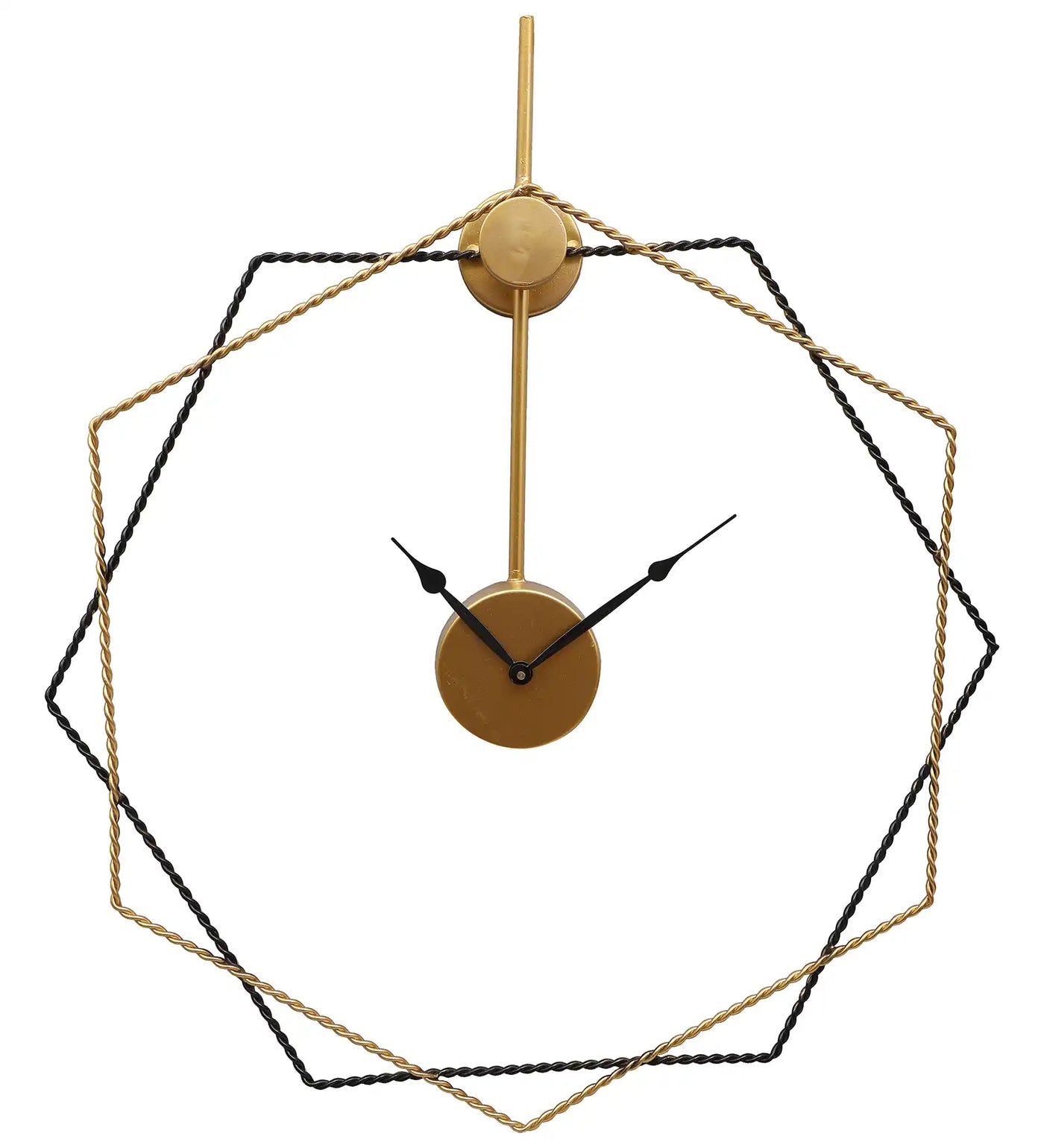 Black & Gold Hexagon Wall Clock