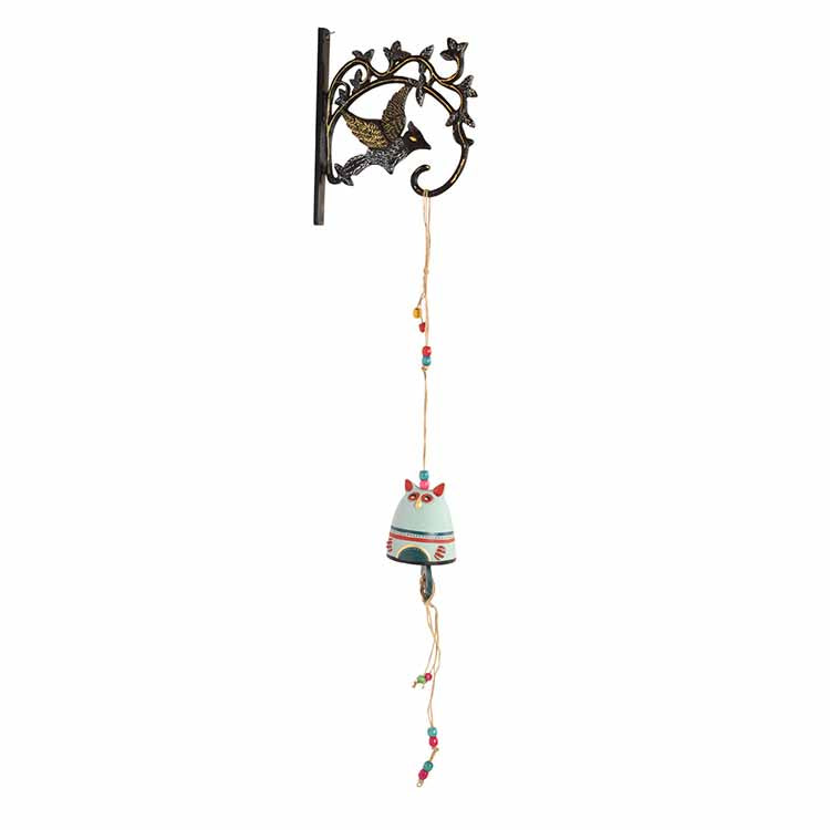 Kitty-Kat I Terracotta Hanging Door Bell with Metal Stand - Accessories - 2