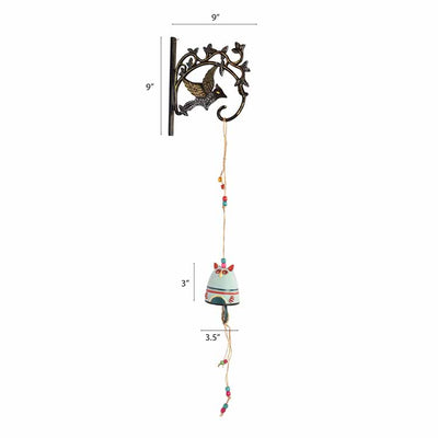 Kitty-Kat I Terracotta Hanging Door Bell with Metal Stand - Accessories - 4