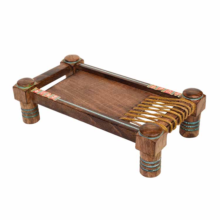 Exotic Wooden Charpai Stand (12.4x7x3.3") - Dining & Kitchen - 2