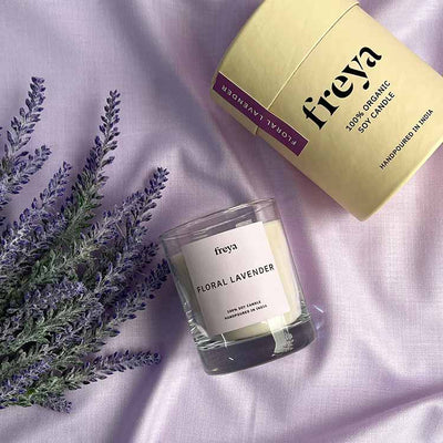 Floral Lavender Glass Jar Candle - Decor & Living - 4